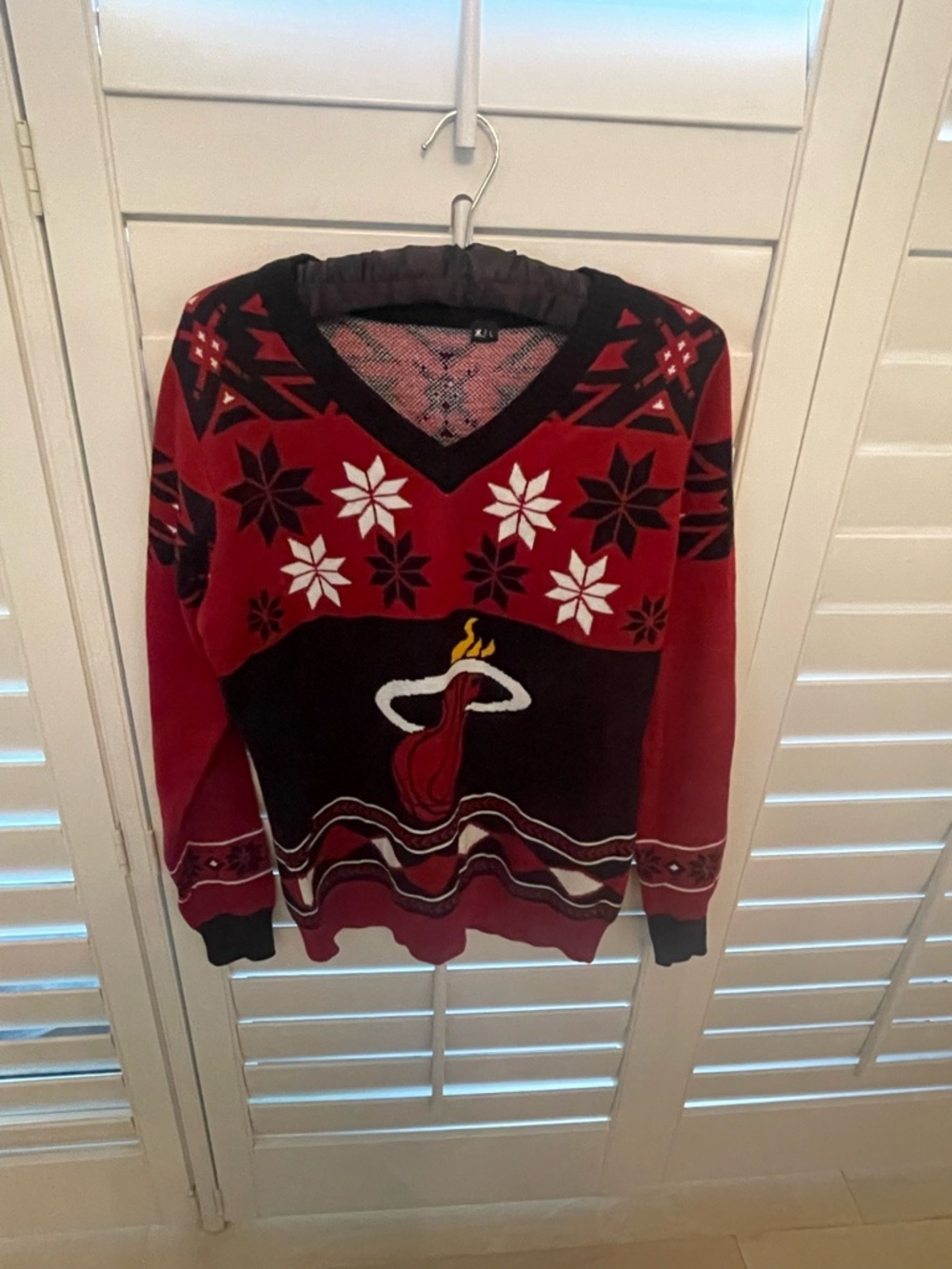 Red & Black Miami Heat Holiday Sweater